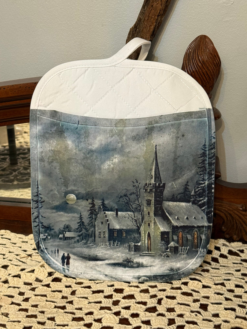 Blank Kitchen Oven Mitt and Pot Holder Set