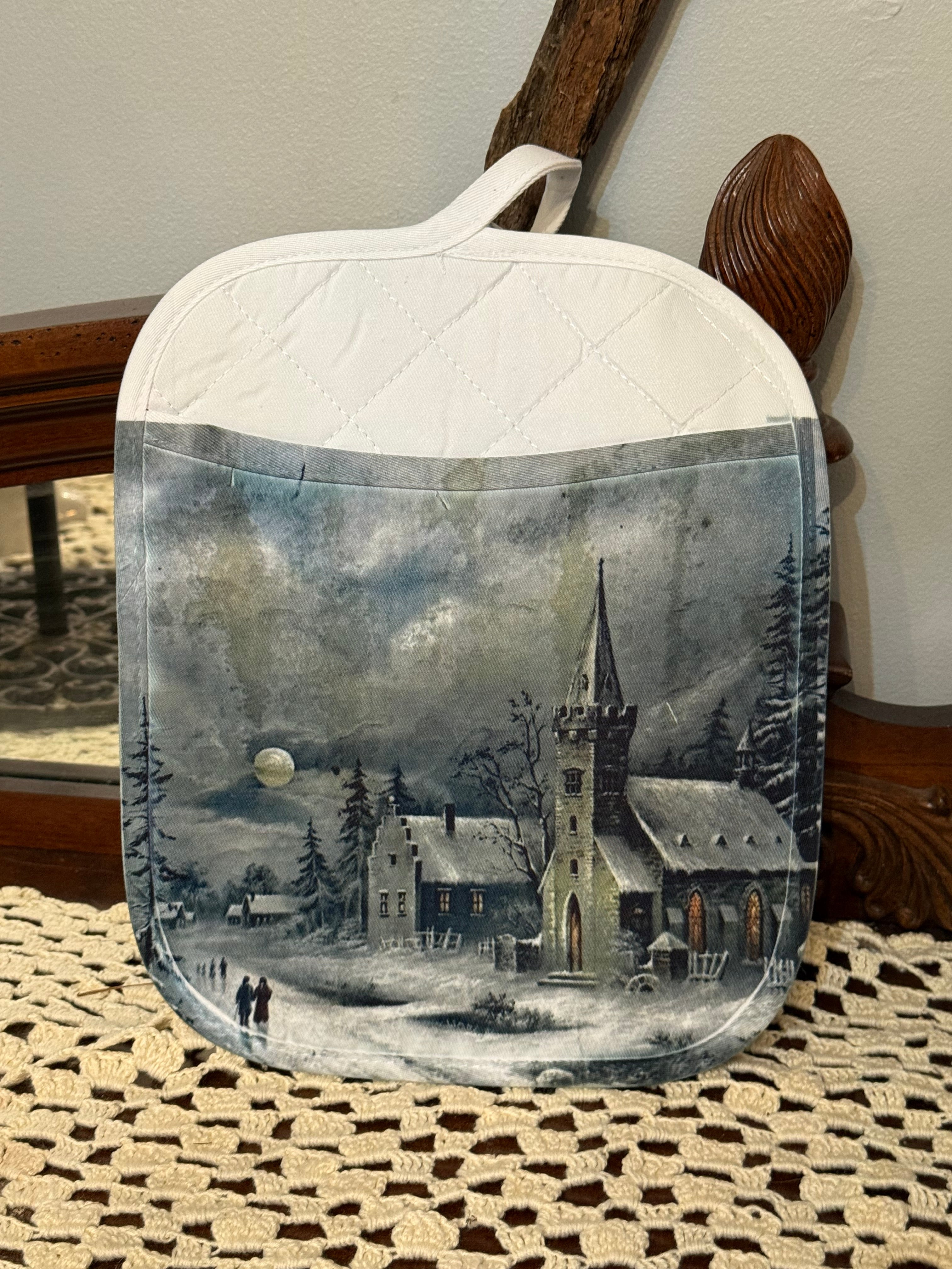 Blank Kitchen Oven Mitt and Pot Holder Set