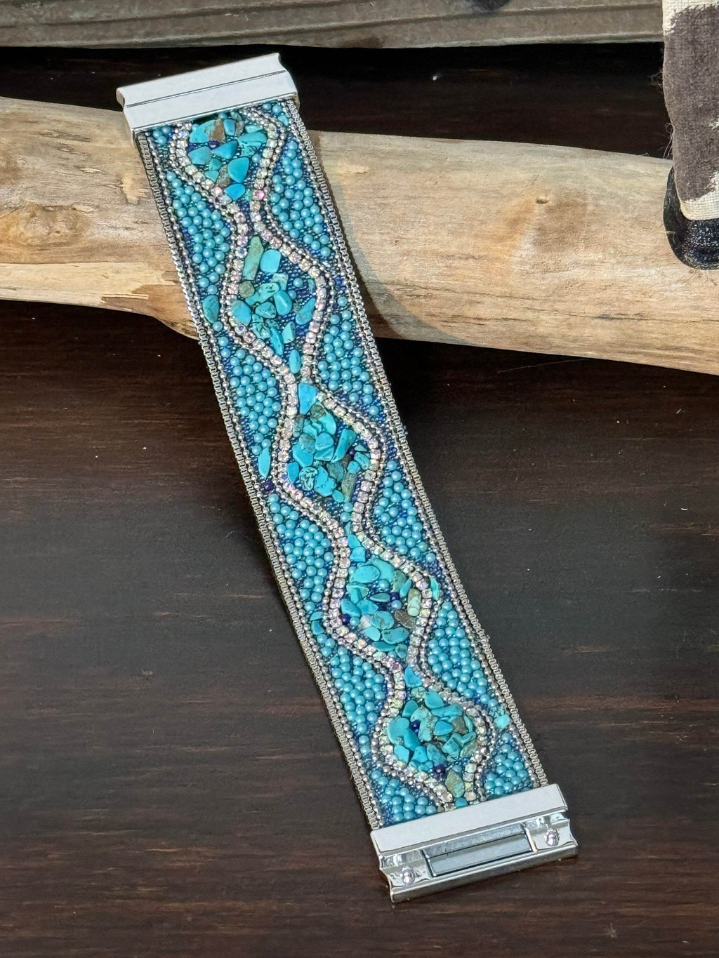 Beaded Cuff Bracelet with Magnetic Clasp - Graced By The South