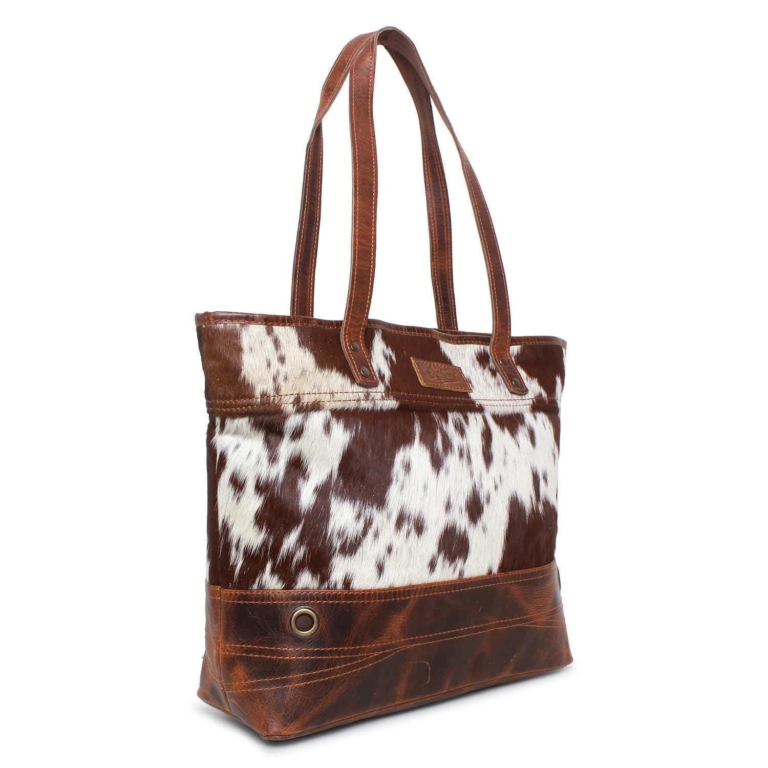 Sixtease Lady First /Wax Toronto Cowhide Leather Hairon Tote Bag Purse