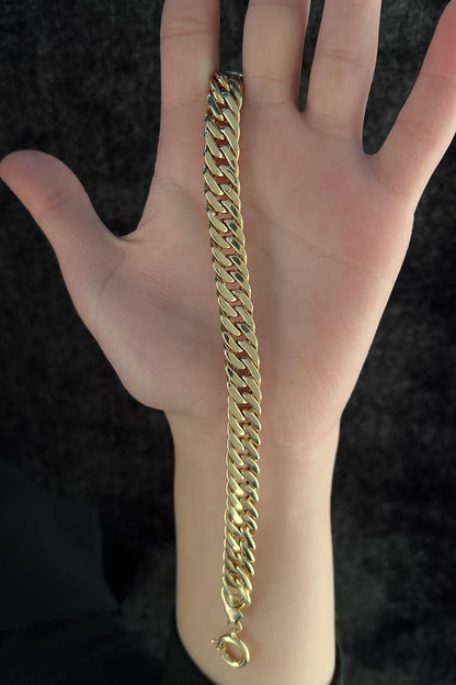 14ct Gold Cuban Link Chain Beacelet