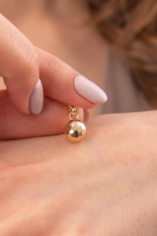 14ct Gold Disco Ball Charm ( Medium )