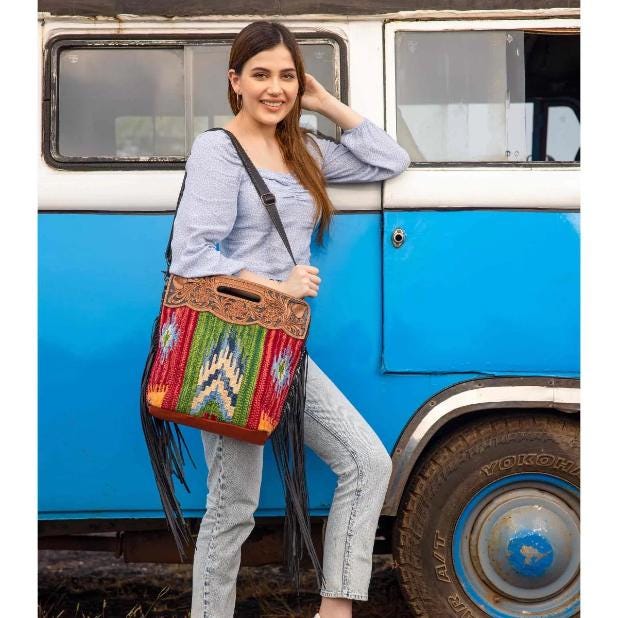 Myra Bag Jardin Hand Tooled Bag