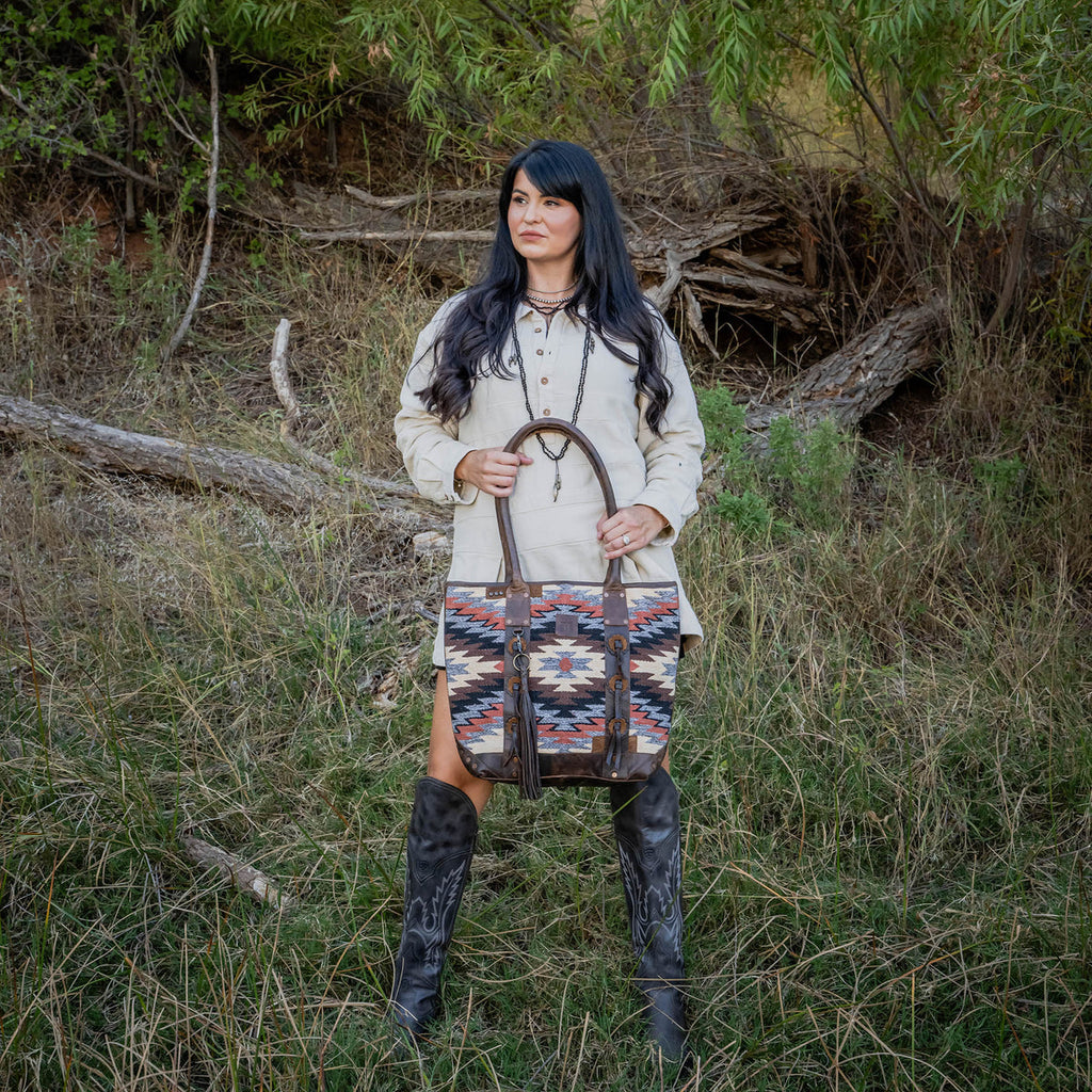 The Guadalupe Serape Palomino Tote by STS Ranchwear

Features
STS Ranchwear