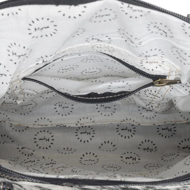 Myra Bag Mesa Maverick Leather Hairon Bag Black and White