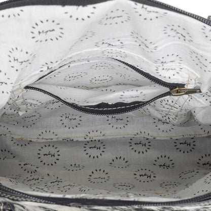 Myra Bag Mesa Maverick Leather Hairon Bag Black and White
