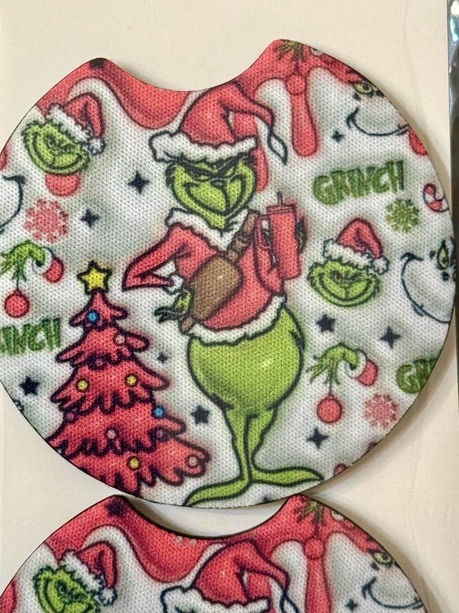 Car coaster Set Pink or Green Grinch - Graced By The South