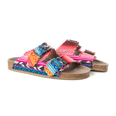 Ridge Denim Sandals In Multicolor Myra Bag Sandals Slip On