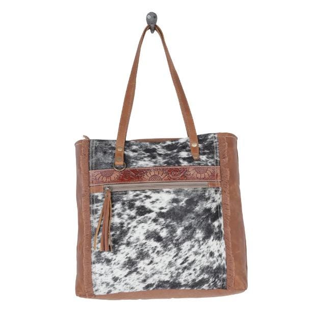 Myra Bag Oakly Specks Canvas and Hairon Tote Shoulder Bag