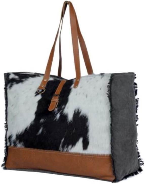 Myra Bags MYRAS3332 Matty Affair Canvas & Hairon Bag - Graced By The South