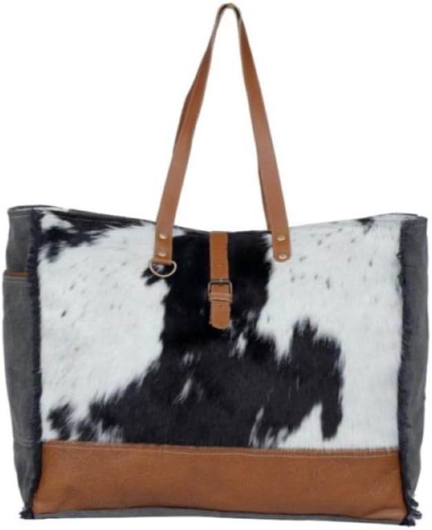 Myra Bags MYRAS3332 Matty Affair Canvas & Hairon Bag - Graced By The South