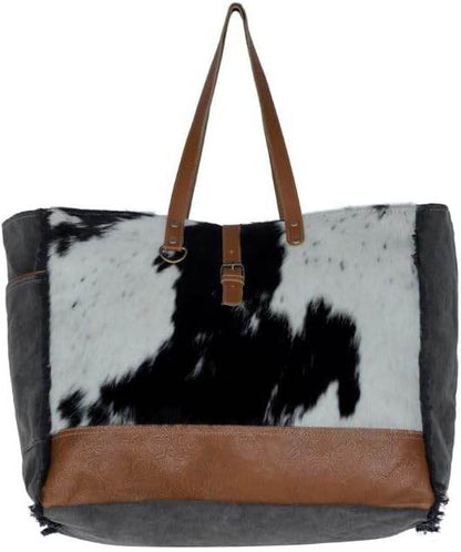 Myra Bags MYRAS3332 Matty Affair Canvas & Hairon Bag - Graced By The South