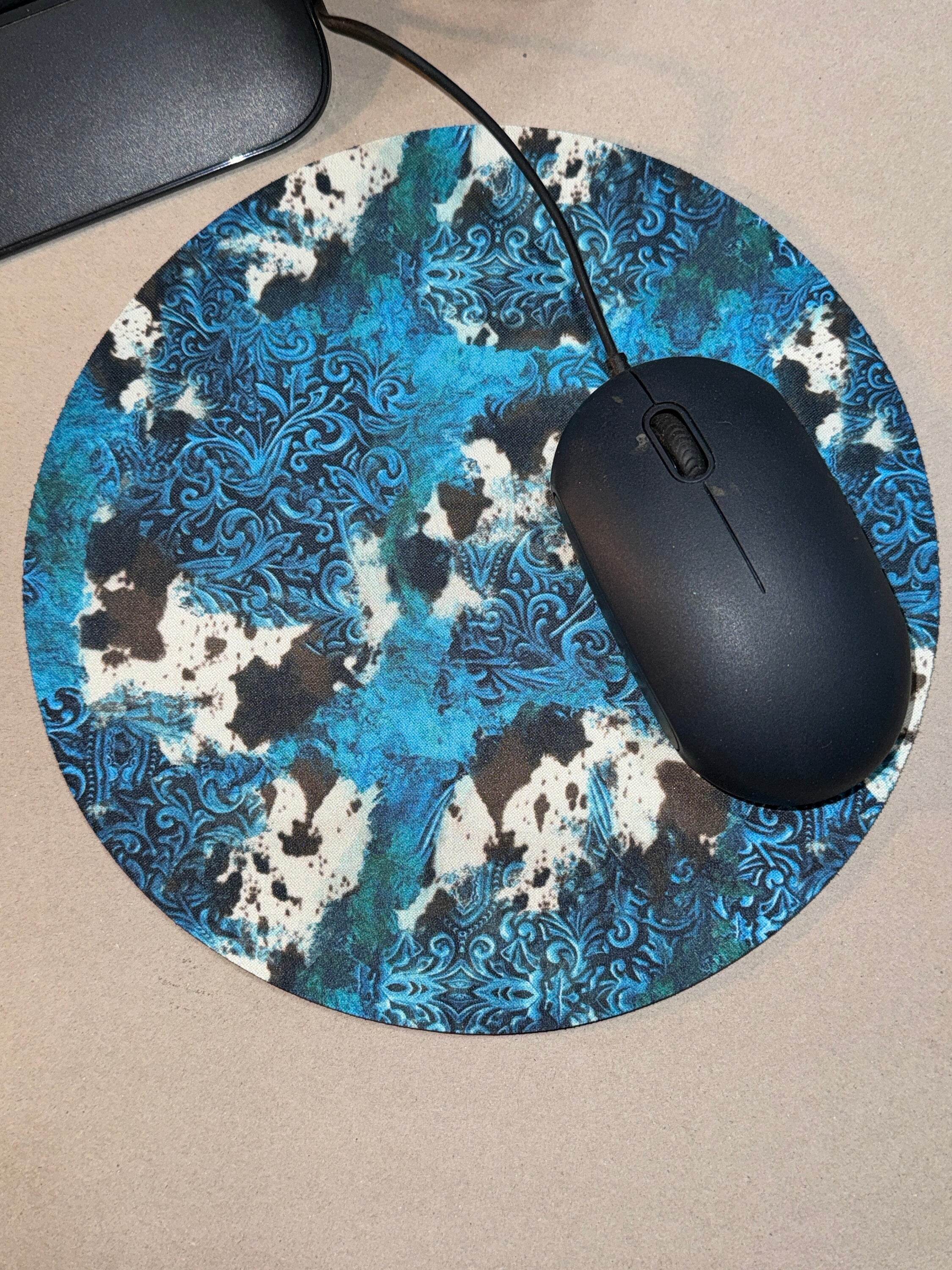 Blue Western Cowprint Mousepad - Graced By The South