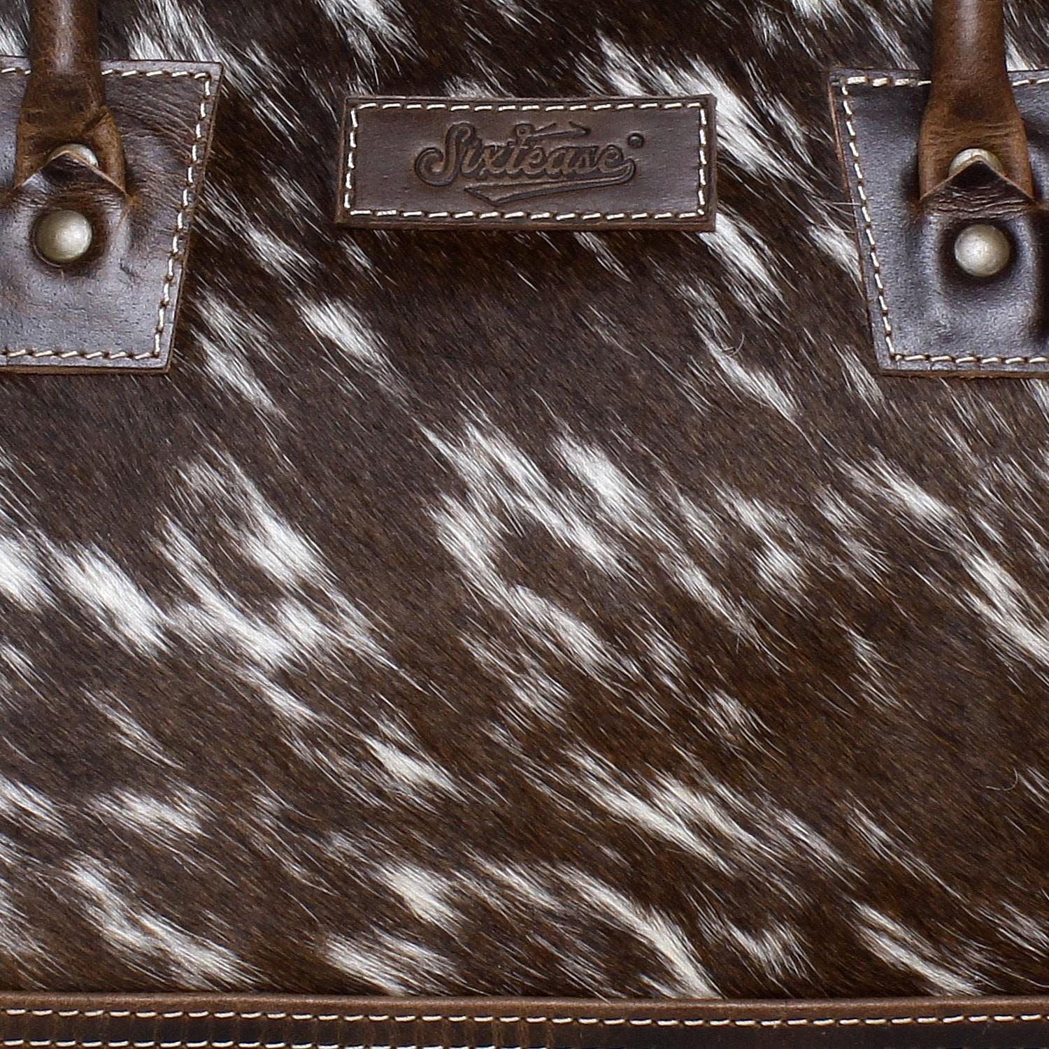 Sixtease Vendywow/WT Brown Cowhide Leather Hairon Tote Bag Purse