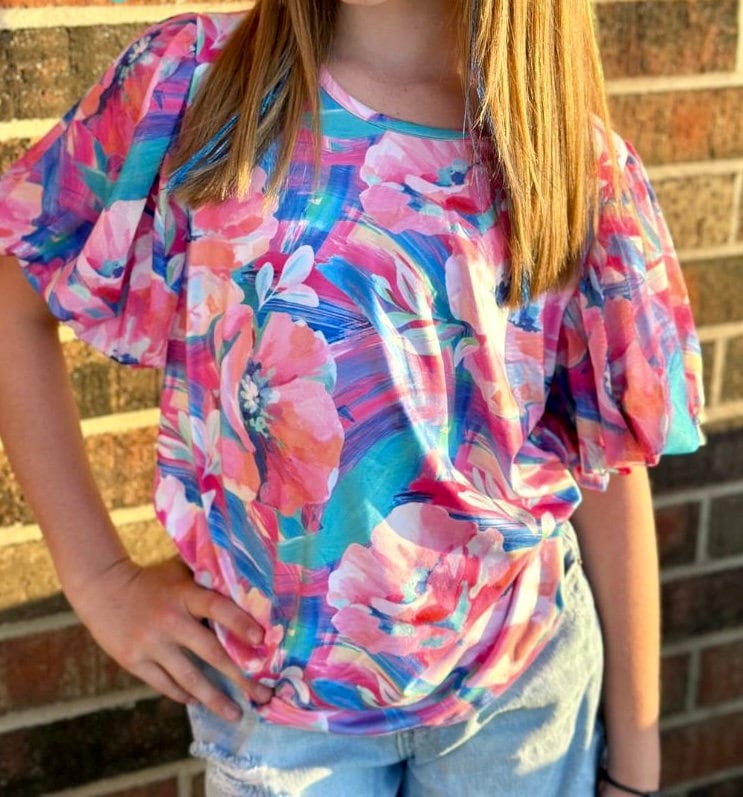 Mini Girls Matching Mom Bloomin' Boss Top