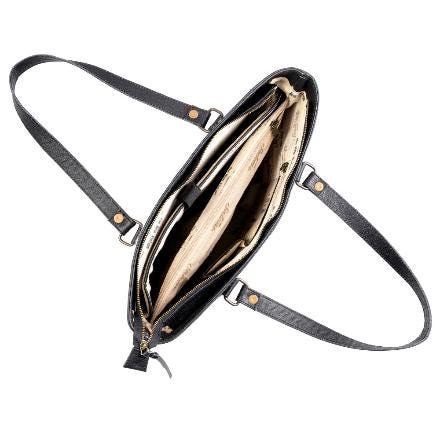 Sixtease Black/Silver Cowhide Leather Hairon Tote Bag Purse