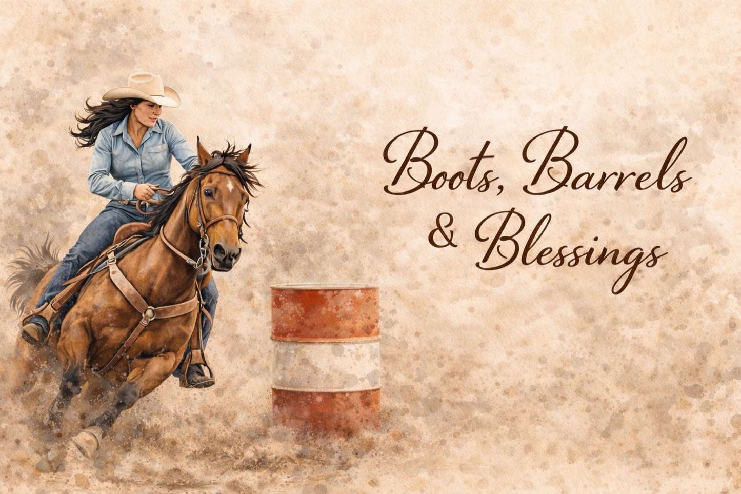 Boots, Barells and Blessings tumbler 20 oz Dpuble Walled Cleaning brush and Straw gift boxes Blonde, Brown or red hair options