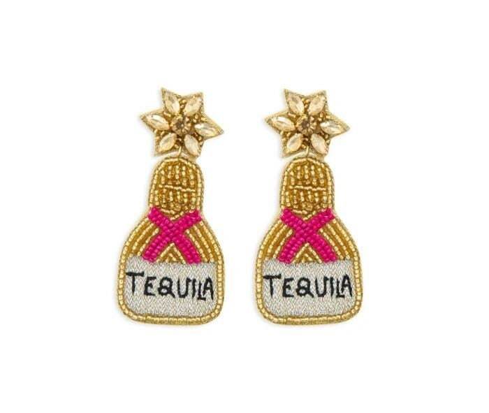 Tequila Bottle Beaded Earrings by Myra Bag - Graced By The South