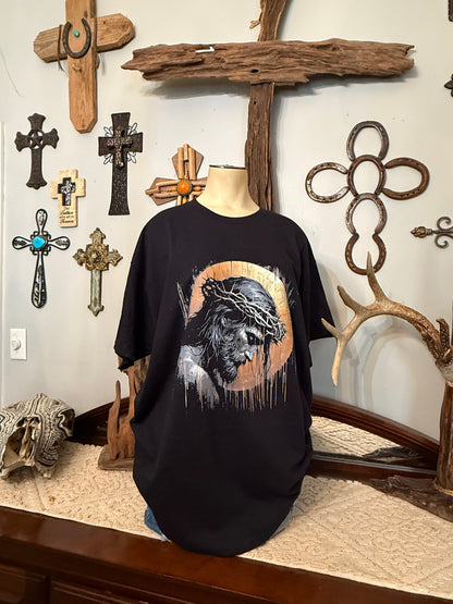 Jesus Crown of Thorns Shirt, Christian Graphic Tee, Faith Based Shirt, Religious T-Shirt, Easter Shirt, Jesus Portrait Tee, Spiritual Gift