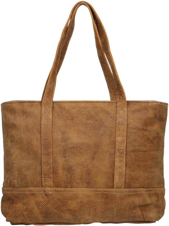Brown and White Genuine Hair On and Leather Tote Bag - Graced By The South