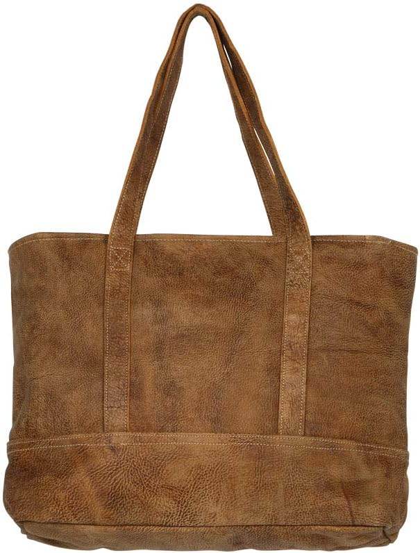 Brown and White Genuine Hair On and Leather Tote Bag - Graced By The South