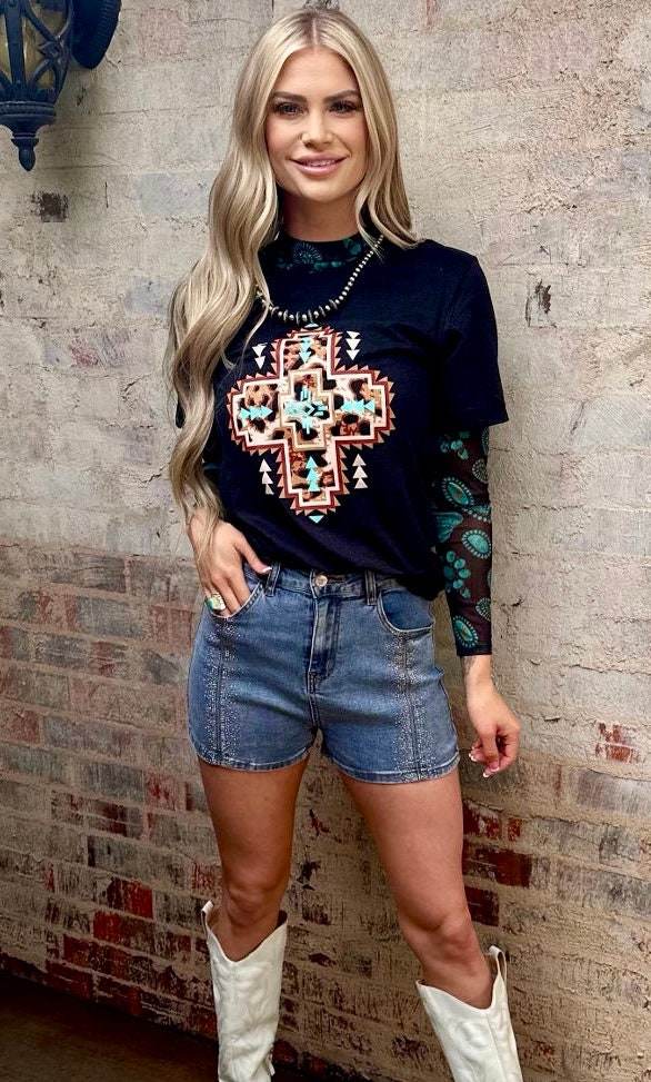 Diamond in the South Sparkle Denim Shorts - Graced By The South