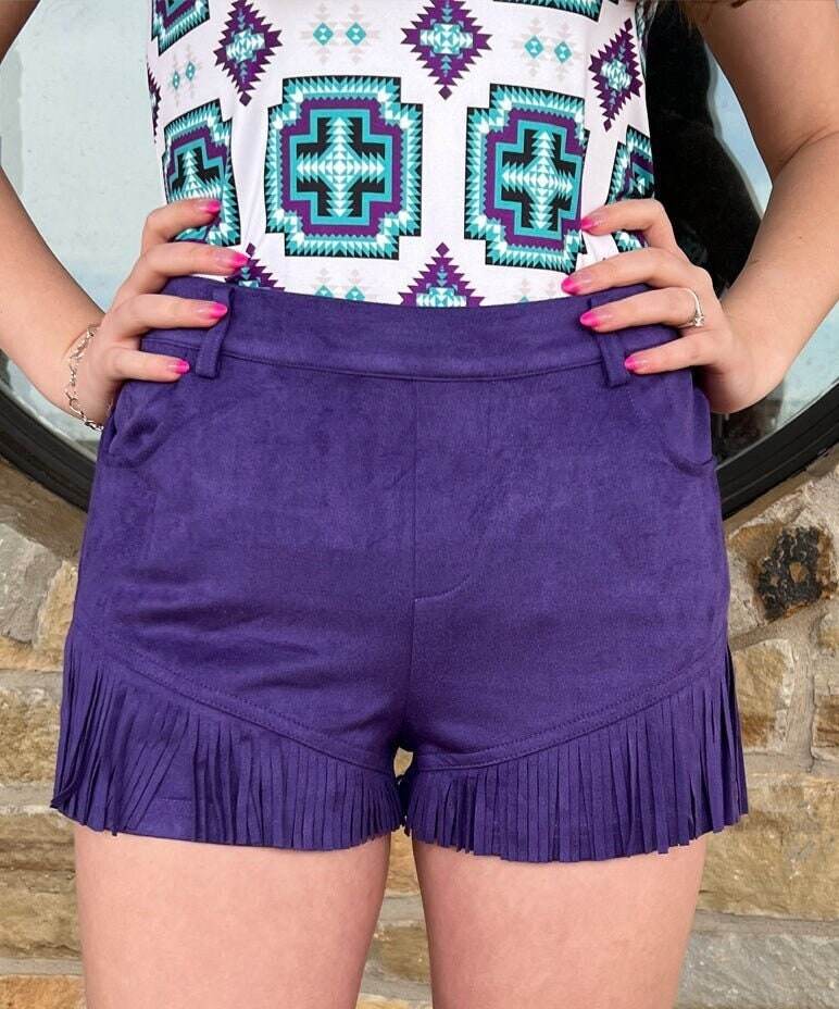 Nashville Babe Shorts by Sterling Kreek Purple - Graced By The South