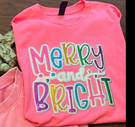Merry and Bright Christmas Short Sleeve T-shirt