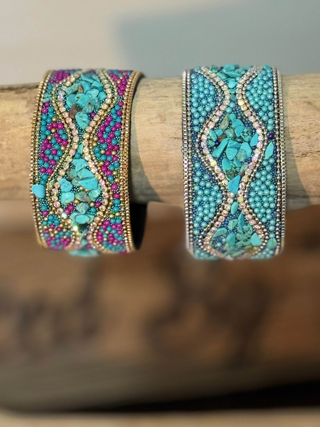 Beaded Cuff Bracelet with Magnetic Clasp - Graced By The South