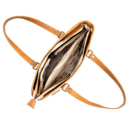 Sixtease Tan/ Gold Cowhide Leather Hairon Tote Bag Purse