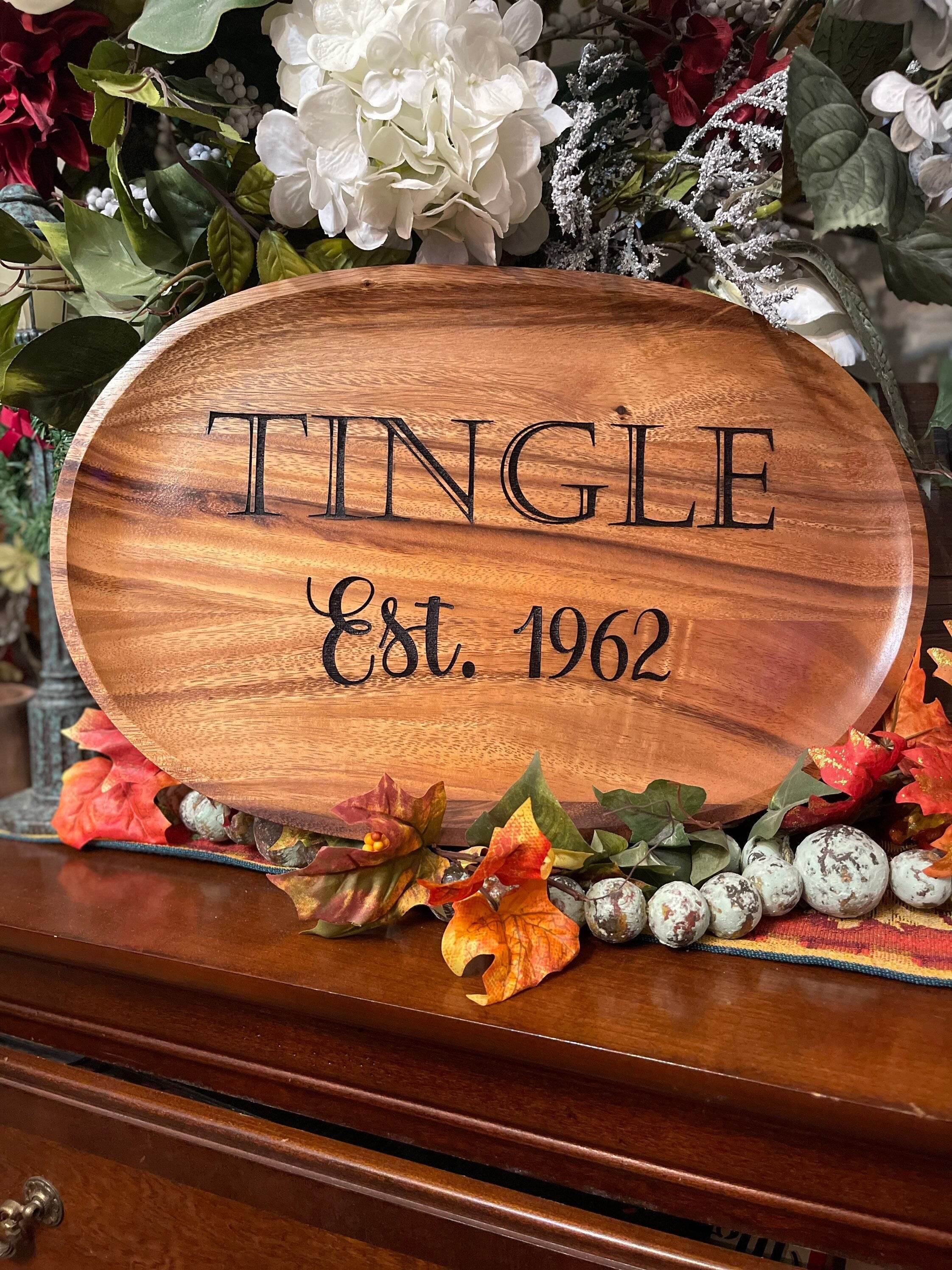 Personalized Platter for Name, Business or Quote 10x15 Laser Engraved - Graced By The South