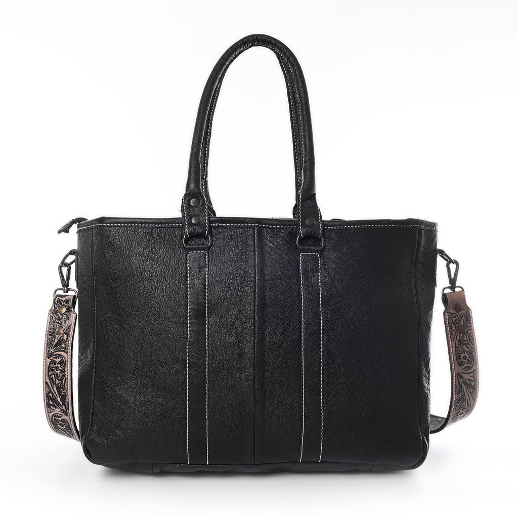 Western Cowhide Hairon Leather Tote Bag for Women With Adjustable Tooled Shoulder Strap Leather Purse - Graced By The South