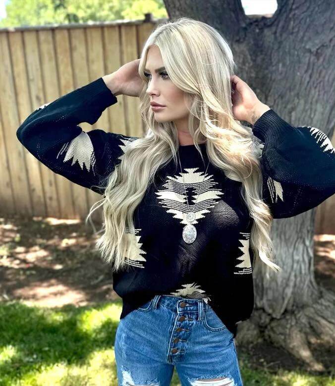 Paint it Aztec Sweater by Sterling Kreek - Graced By The South