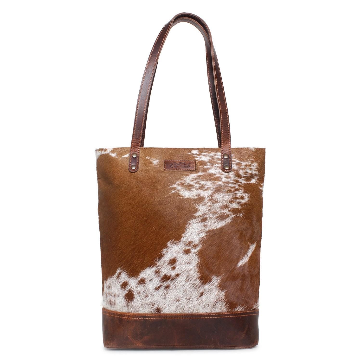 Sixtease Ouzzo/Wax Toronto Cowhide Leather Hairon Tote Bag Purse
