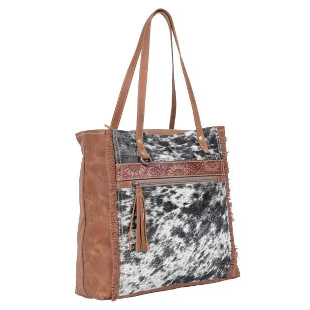 Myra Bag Oakly Specks Canvas and Hairon Tote Shoulder Bag