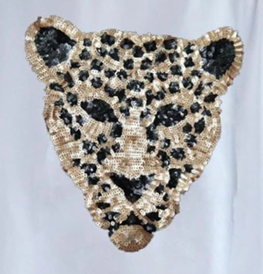 Leopard Sequin Black Long sleeve Top