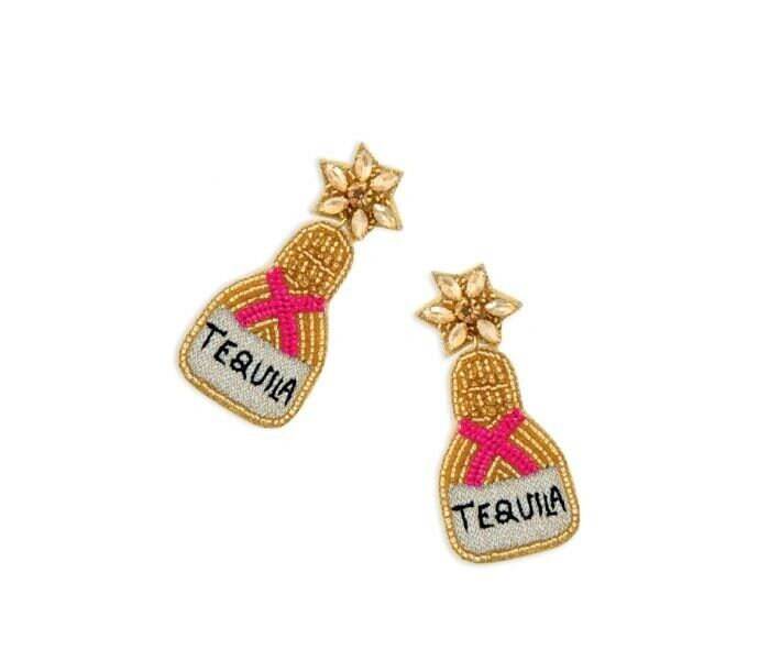 Tequila Bottle Beaded Earrings by Myra Bag - Graced By The South