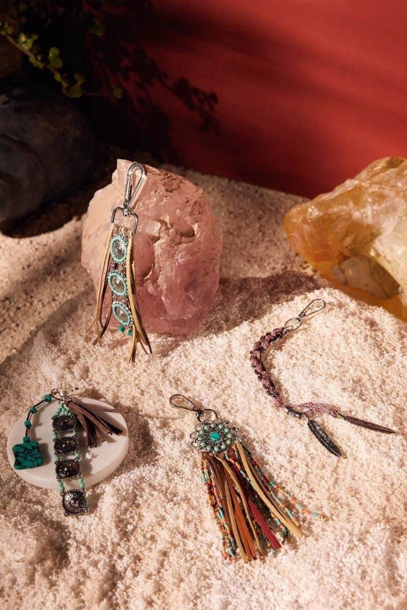 My Dreamcatcher Leather Fringe Key Fob Myra Bag - Graced By The South