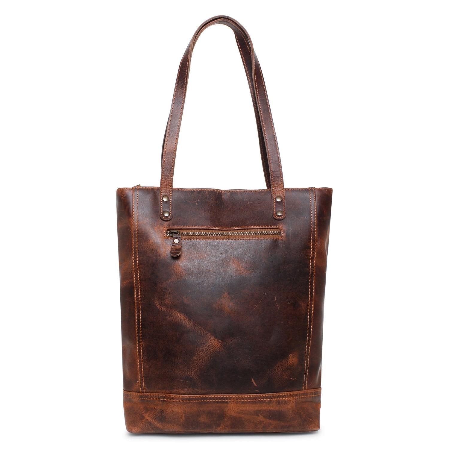 Sixtease Ouzzo/Wax Toronto Cowhide Leather Hairon Tote Bag Purse