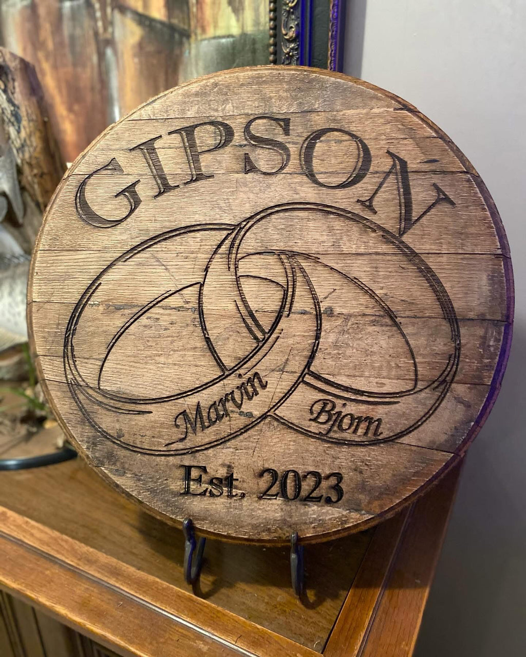 Blank Authentic Whiskey Barrel Lid for Engraving