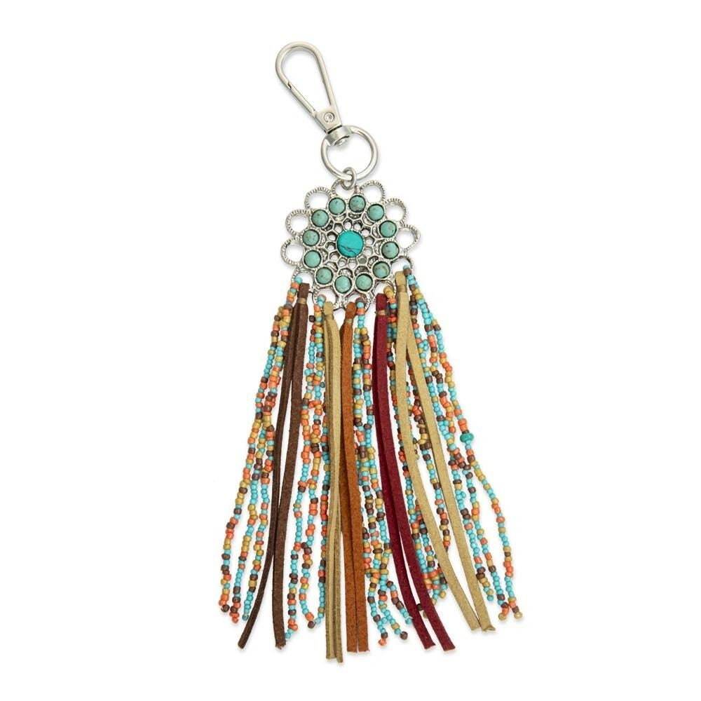 My Dreamcatcher Leather Fringe Key Fob Myra Bag - Graced By The South