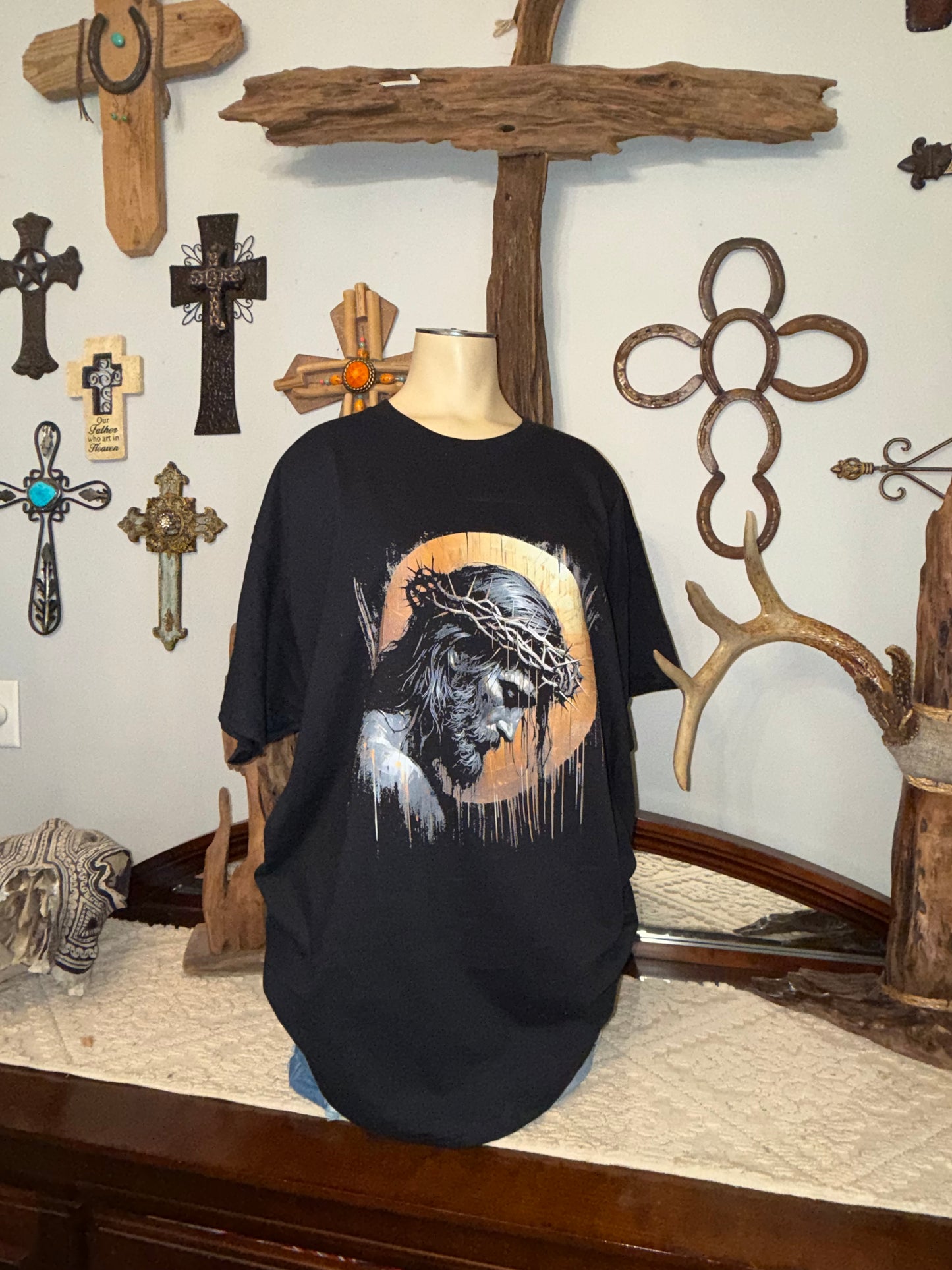Jesus Crown of Thorns Shirt, Christian Graphic Tee, Faith Based Shirt, Religious T-Shirt, Easter Shirt, Jesus Portrait Tee, Spiritual Gift