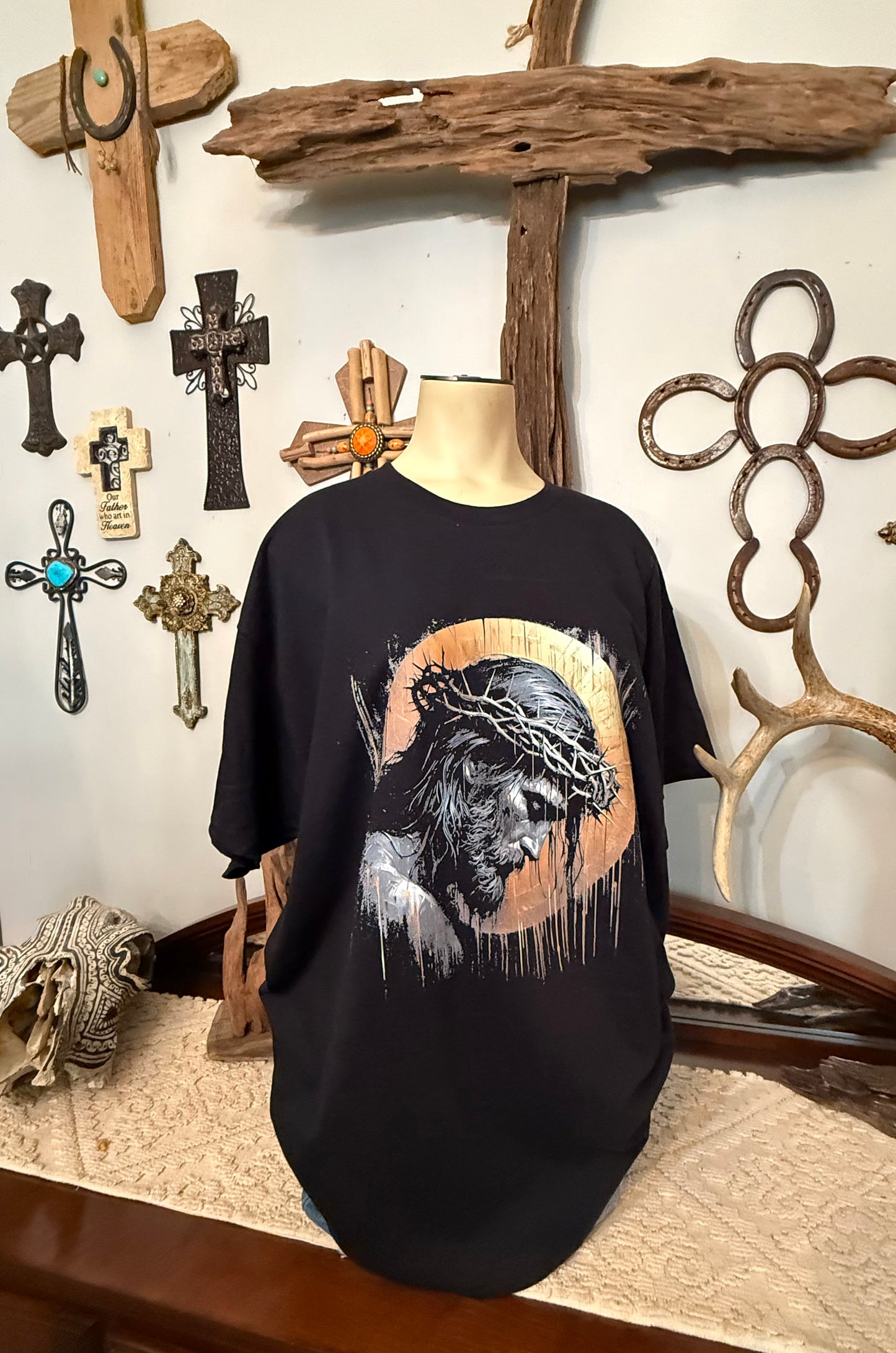 Jesus Crown of Thorns Shirt, Christian Graphic Tee, Faith Based Shirt, Religious T-Shirt, Easter Shirt, Jesus Portrait Tee, Spiritual Gift
