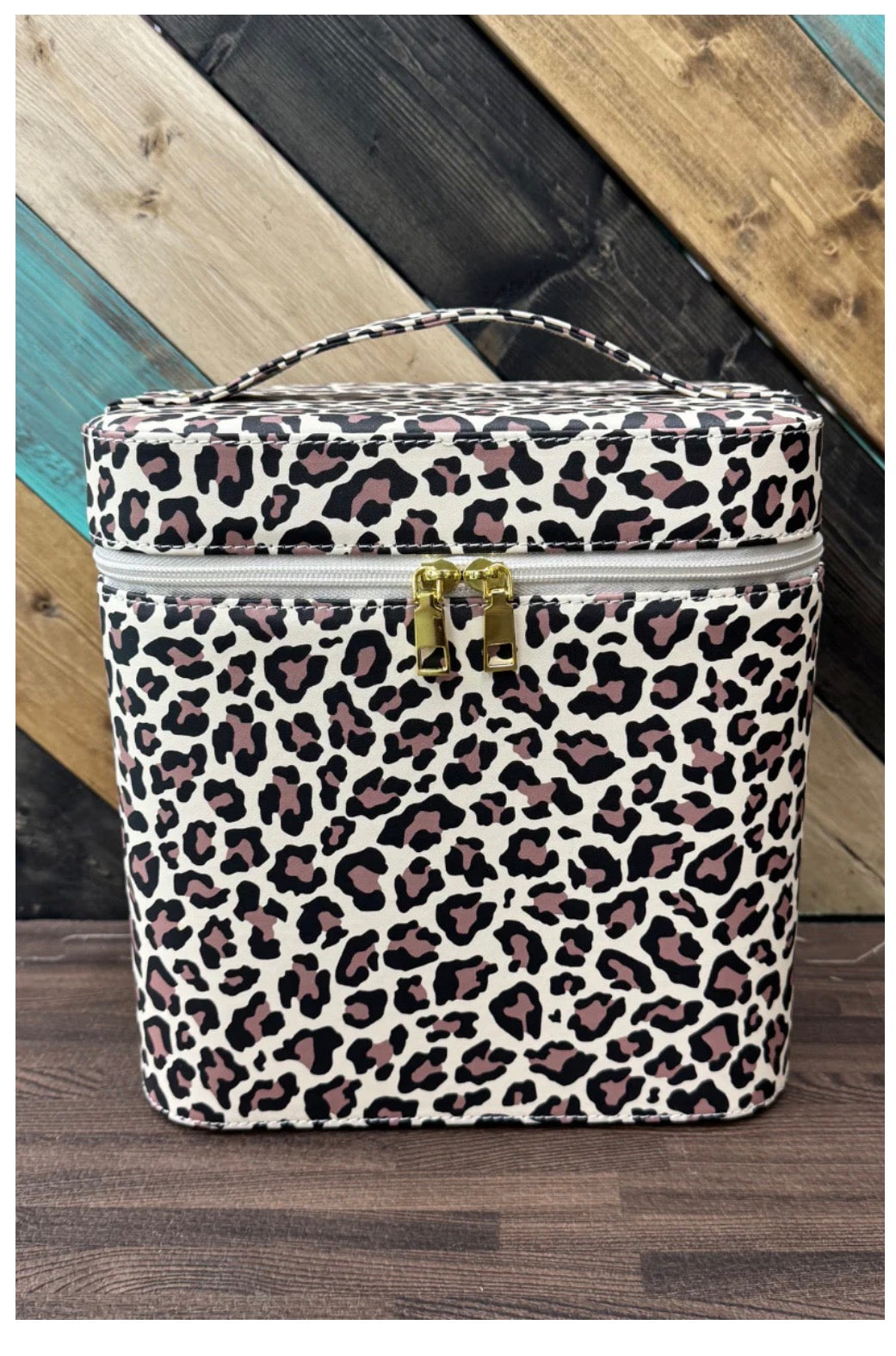 LEOPARD OUTLAW  Caddy Box Makeup Kaboodle Caboodle Case Jewelry Box by Sterling Kreek