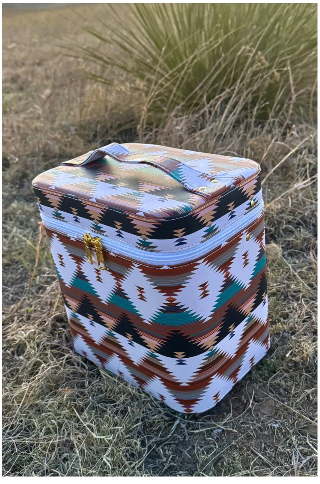 Wild Plains Caddy Box Makeup Kaboodle Caboodle Case Jewelry Box by Sterling Kreek