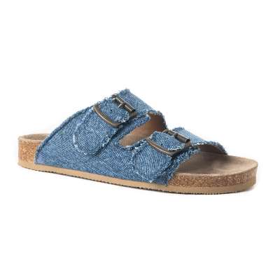 Blue Ridge Denim Sandals In Dusty Indigo Myra Bag Sandals Slip On