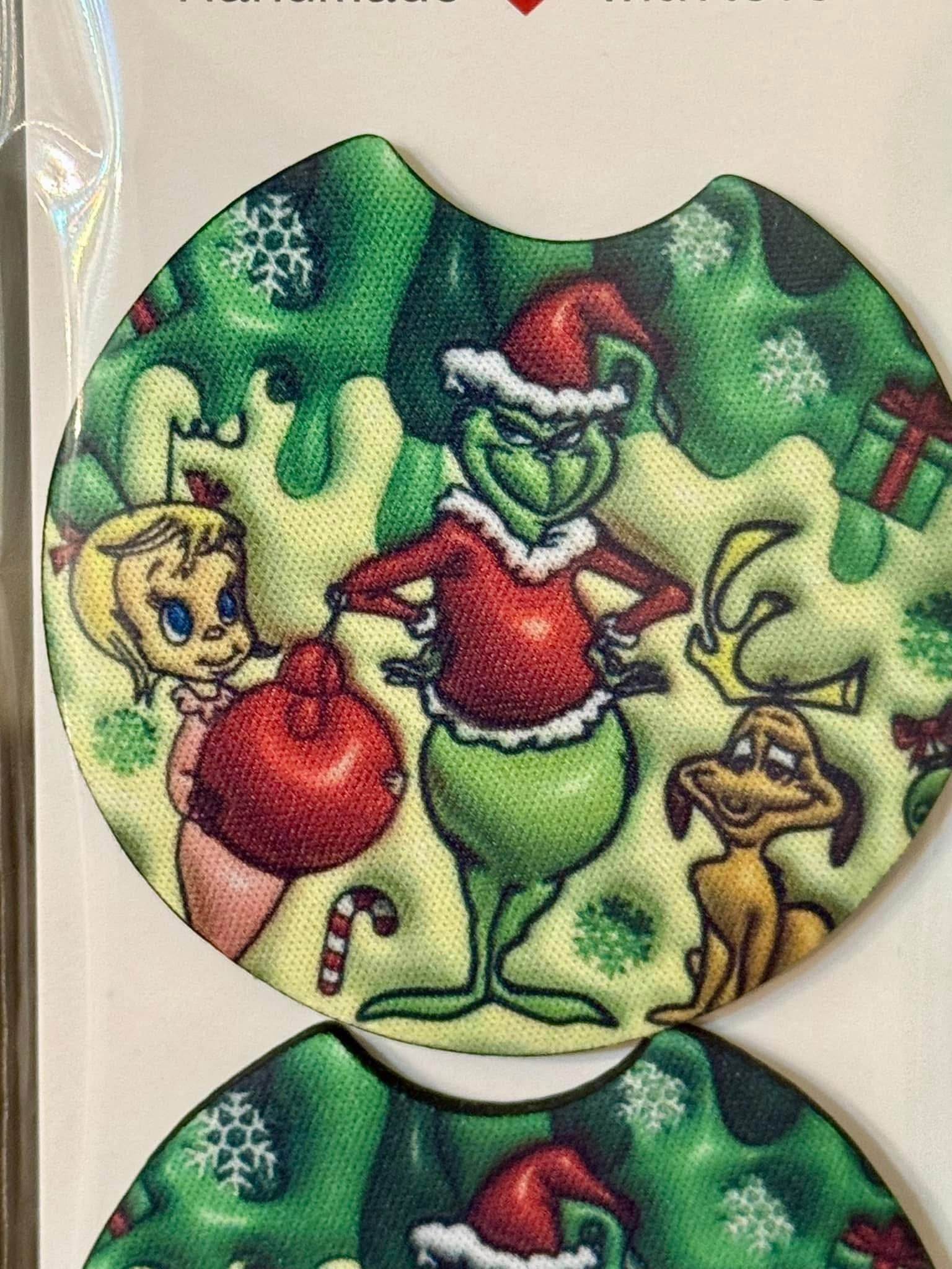 Car coaster Set Pink or Green Grinch - Graced By The South