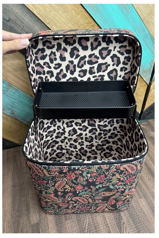 Paisley and WildCaddy Box Makeup Kaboodle Caboodle Case Jewelry Box by Sterling Kreek