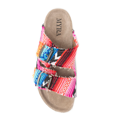 Ridge Denim Sandals In Multicolor Myra Bag Sandals Slip On