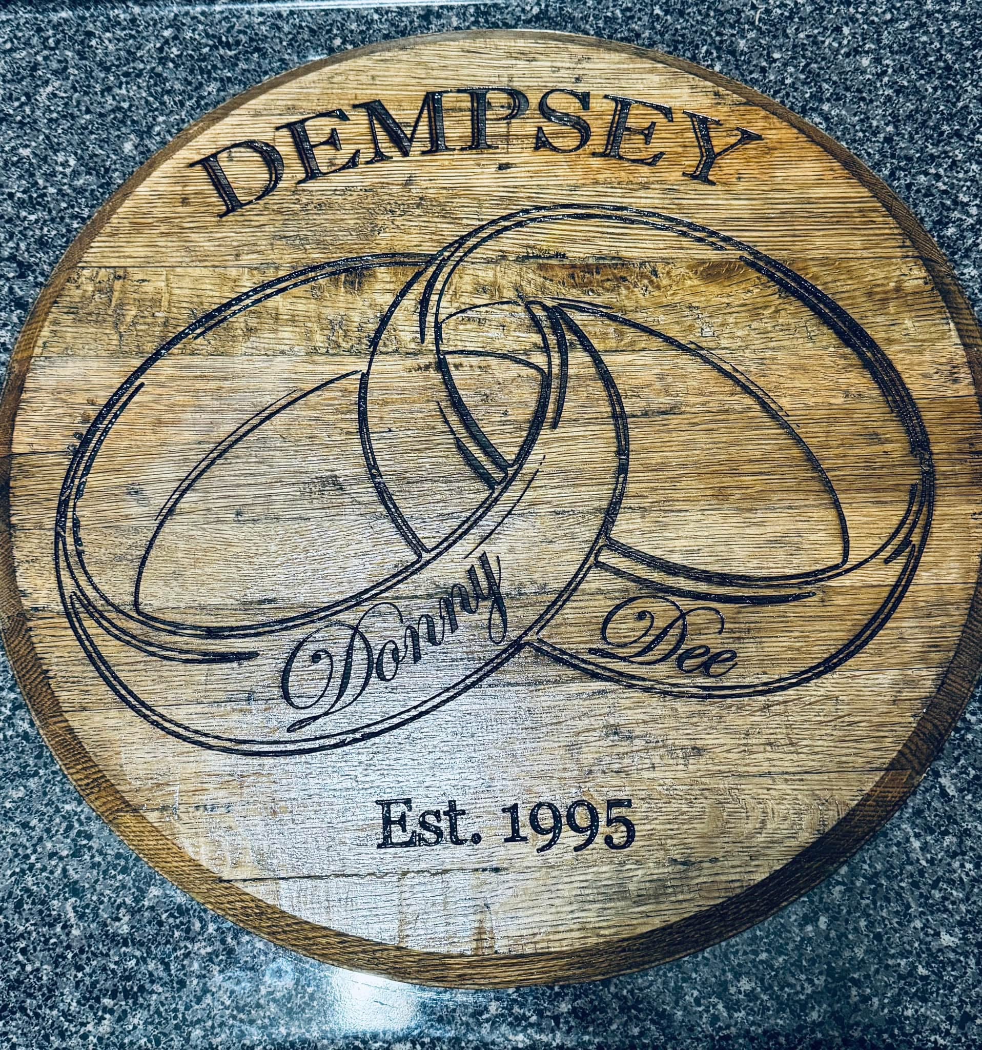 Blank Authentic Whiskey Barrel Lid for Engraving